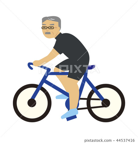 高級,中年和老年人騎自行車 高級,中年和老年人騎自行車 44537416