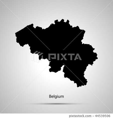 Belgium country map, simple black silhouette 44539506