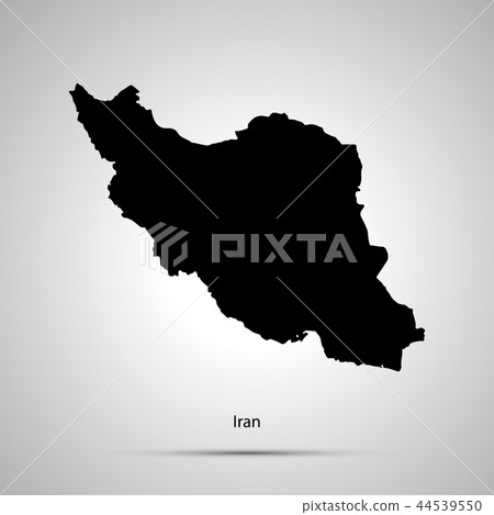 Iran country map, simple black silhouette 44539550