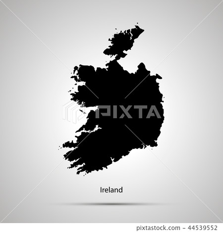 Ireland country map, simple black silhouette Ireland country map, simple black silhouette 44539552
