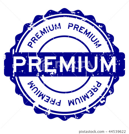 Grunge blue premium round rubber seal stamp - Stock Illustration ...