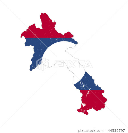 Laos country silhouette with flag on background Laos country silhouette with flag on background 44539797