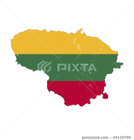 Lithuania country silhouette with flag 44539799