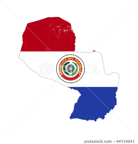 Paraguay country silhouette with flag 44539841