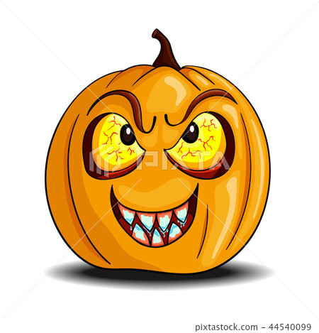 Vector cartoon Halloween pumpkin with bloody teeth Vector cartoon Halloween pumpkin with bloody teeth 44540099