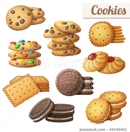 Cookies. Set of cartoon vector food icons 44540402