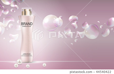 Design Cosmetics Product Template for Ads or Magazine Background. 3D Realistic Vector Iillustration Design Cosmetics Product Template for Ads or Magazine Background. 3D Realistic Vector Iillustration 44540422