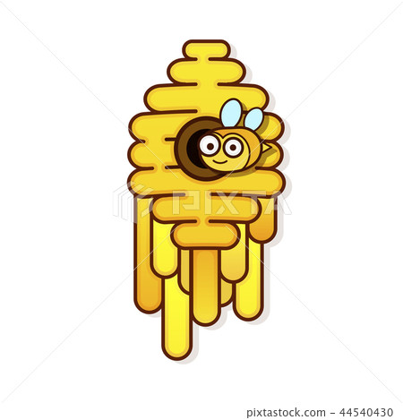 Yellow bee hive on a white background. 44540430