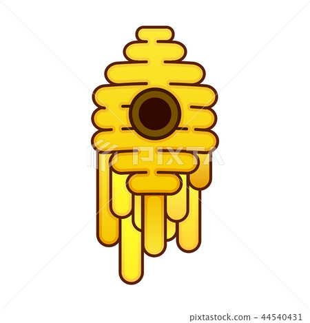 Yellow bee hive on a white background. Yellow bee hive on a white background. 44540431