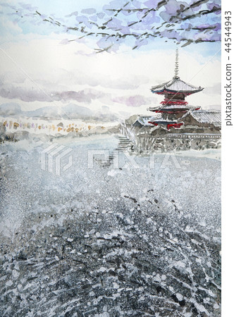 The snow scenery at Kiyomizu-dera Temple in Higashiyama, Kyoto is also beautiful. You can see Kyoto city in the distance. The snow scenery at Kiyomizu-dera Temple in Higashiyama, Kyoto is also beautiful. You can see Kyoto city in the distance. 44544943