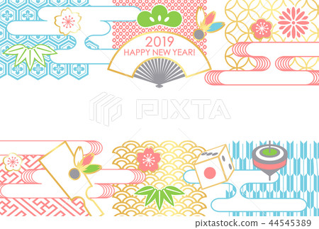 新年卡各種圖案扇 44545389