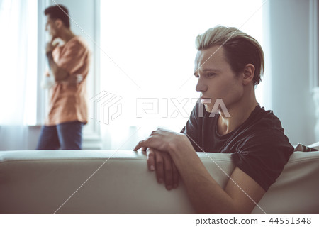 Young gay couple having problems in relationship Young gay couple having problems in relationship 44551348