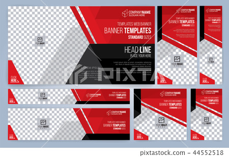 Red and Black Web banners templates - Stock Illustration [44552518] - PIXTA