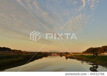 Inba small water channel dusk Inzai City, Chiba Prefecture 44552786