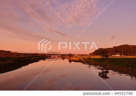Inba small water channel dusk Inzai City, Chiba Prefecture 44552790