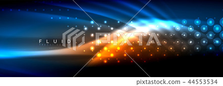 Liquid neon flowing waves, glowing light lines background Liquid neon flowing waves, glowing light lines background 44553534