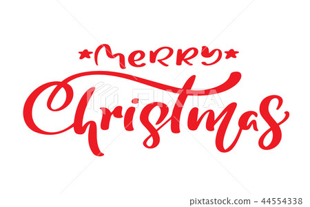 Merry Christmas vintage calligraphy vector text.  44554338