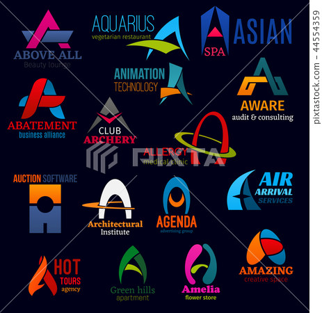 A letter business identity icons A letter business identity icons 44554359