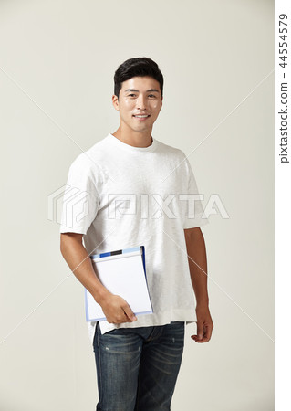 韓國男子，休閒，男子，微笑，大學生 44554579