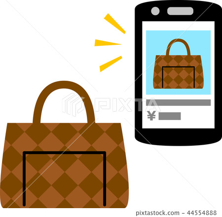 Buy and Sell Bag on Smartphone Screen and Bag 44554888