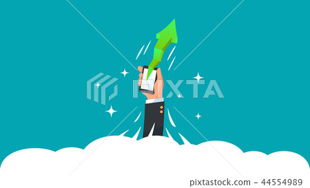 Businessman with growth business concept 44554989