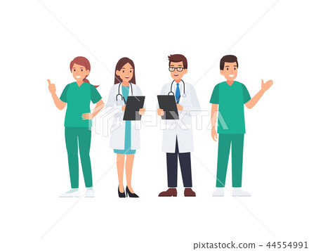 Medical team in uniform cartoon character Medical team in uniform cartoon character 44554991