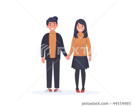 Man and Woman couple love cartoon character 44554993