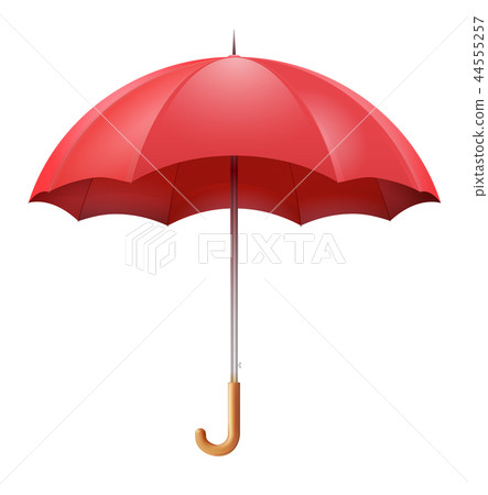 Classic open red umbrella isolated on white  44555257