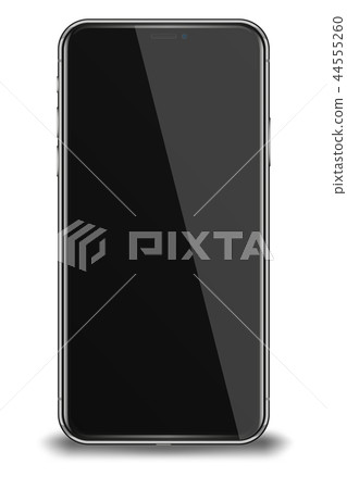 Smart phone with black screen isolated on white Smart phone with black screen isolated on white 44555260