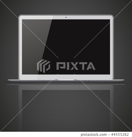 Modern laptop with black and blank screen Modern laptop with black and blank screen 44555262