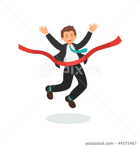 Happy businessman successful cartoon character Happy businessman successful cartoon character 44555467