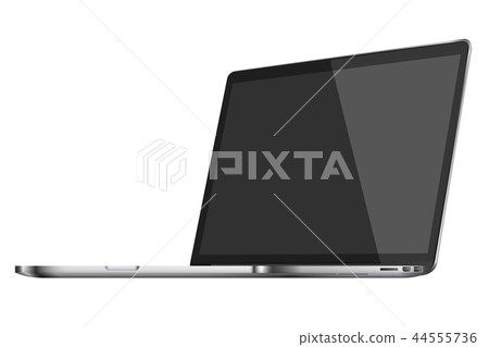 Modern glossy laptop isolated on white background. 44555736