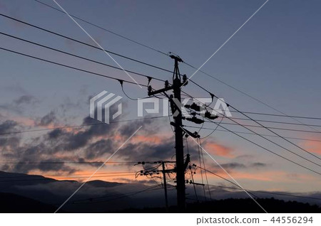 晚上和孤獨的電線桿 44556294