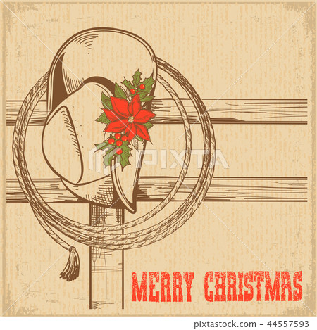 Western Christmas greeting card Western Christmas greeting card 44557593