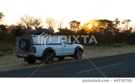 Pickup truck driving in Botswana 44558760