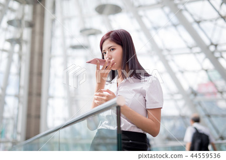 business woman send audio message 44559536