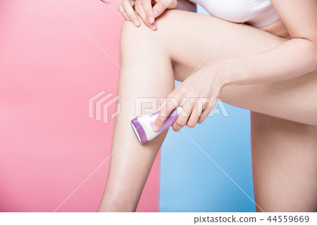 woman with leg hair remove woman with leg hair remove 44559669