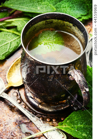 Herbal tea with sage Herbal tea with sage 44559969