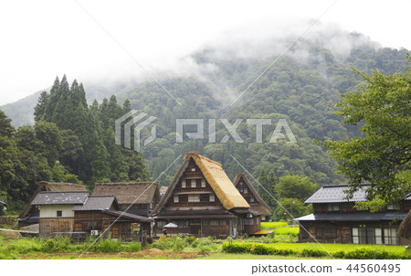 Gokayama village surrounded by mountains 44560495