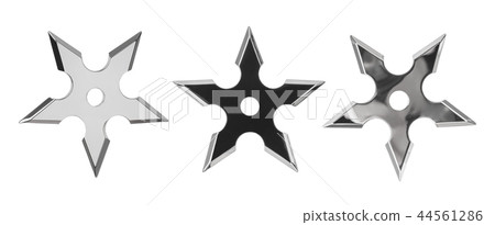 Set of ninja star shurikens 44561286
