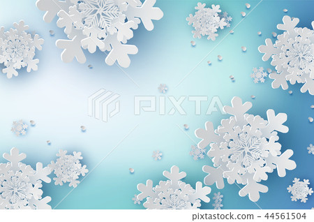 Paper art of Snowflakes for winter season Paper art of Snowflakes for winter season 44561504