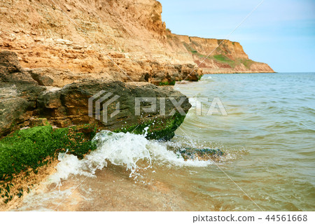 beautiful sea landscape, sea coast with high hills beautiful sea landscape, sea coast with high hills 44561668