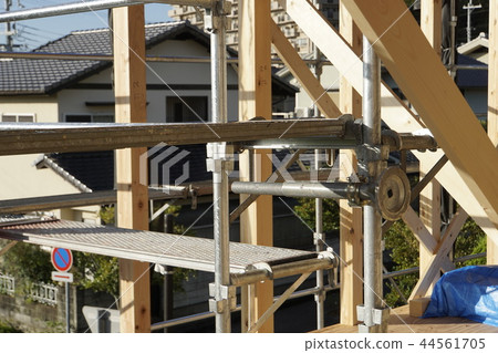 Wooden house scaffolding temporary construction Wooden house scaffolding temporary construction 44561705
