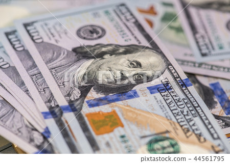 One hundred dollar banknotes One hundred dollar banknotes 44561795