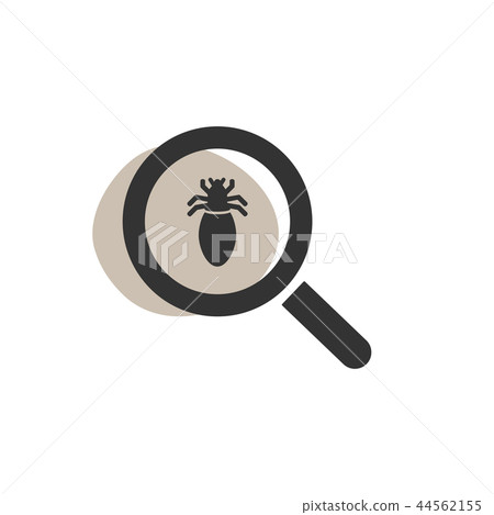 Magnifying glass looking for a lice isolated icon 44562155