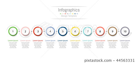 Infographic design elements with 10 options. 44563331