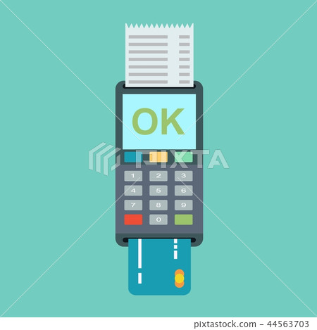 Pos terminal in flat style. 44563703