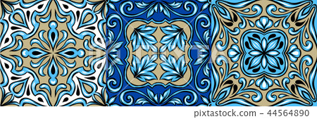 Portuguese azulejo ceramic tile pattern. 44564890