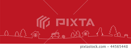 white christmas border decoration line drawing on red background white christmas border decoration line drawing on red background 44565448