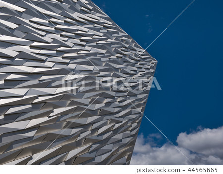 Silver facade without windows with silver pattern Silver facade without windows with silver pattern 44565665